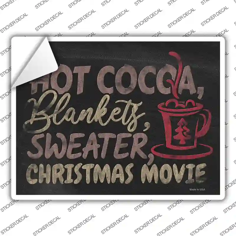 Hot Cocoa Blankets Sweater Movie Novelty Rectangle Sticker Decal