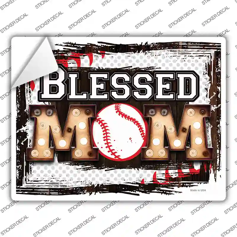Blessed Baseball Mom Novelty Rectangle Sticker Decal
