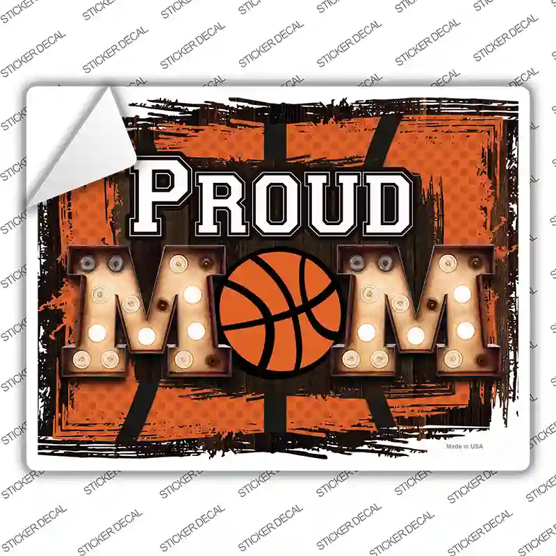 Proud Basketball Mom Novelty Rectangle Sticker Decal