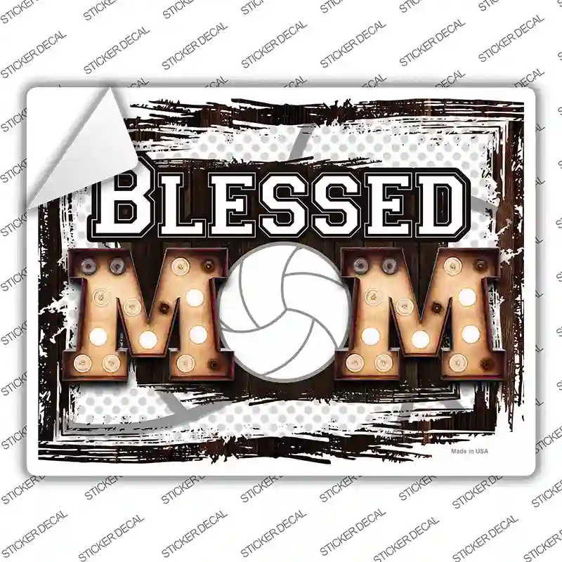 Blessed Volleyball Mom Novelty Rectangle Sticker Decal