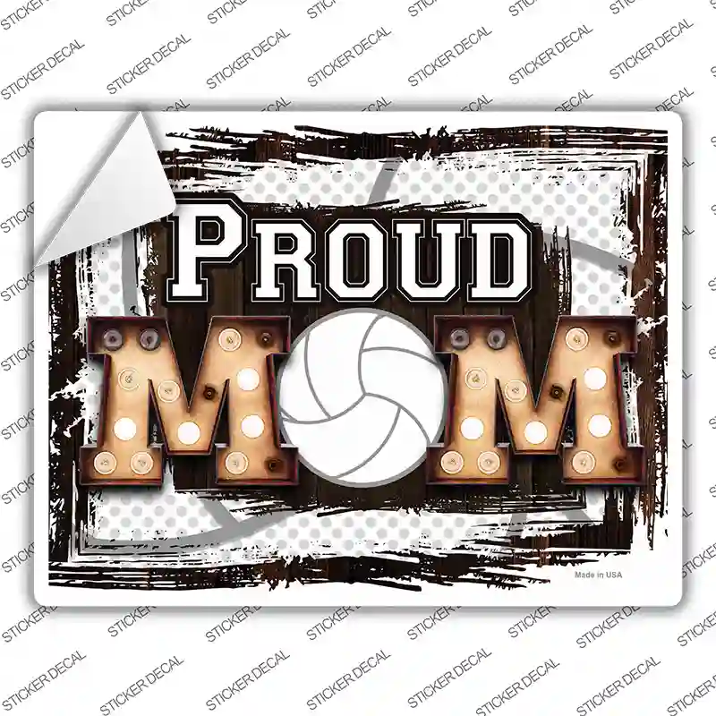 Proud Volleyball Mom Novelty Rectangle Sticker Decal