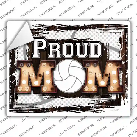 Proud Volleyball Mom Novelty Rectangle Sticker Decal