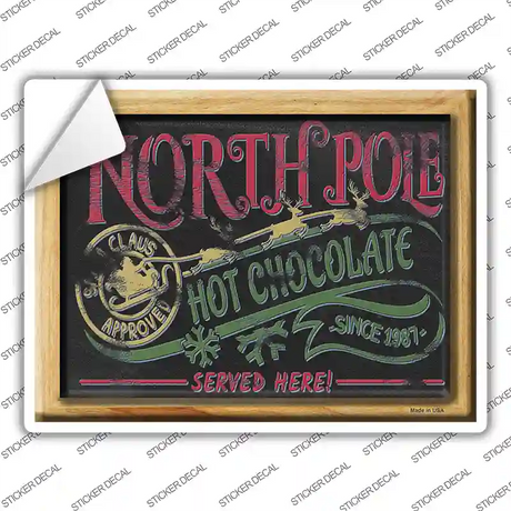 North Pole Hot Chocolate Novelty Rectangle Sticker Decal