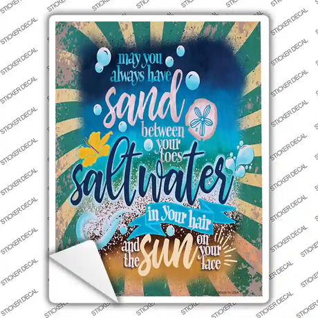 Sand Between Your Toes Novelty Rectangle Sticker Decal