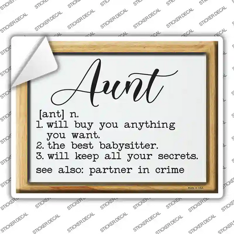 Aunt Definition Novelty Rectangle Sticker Decal