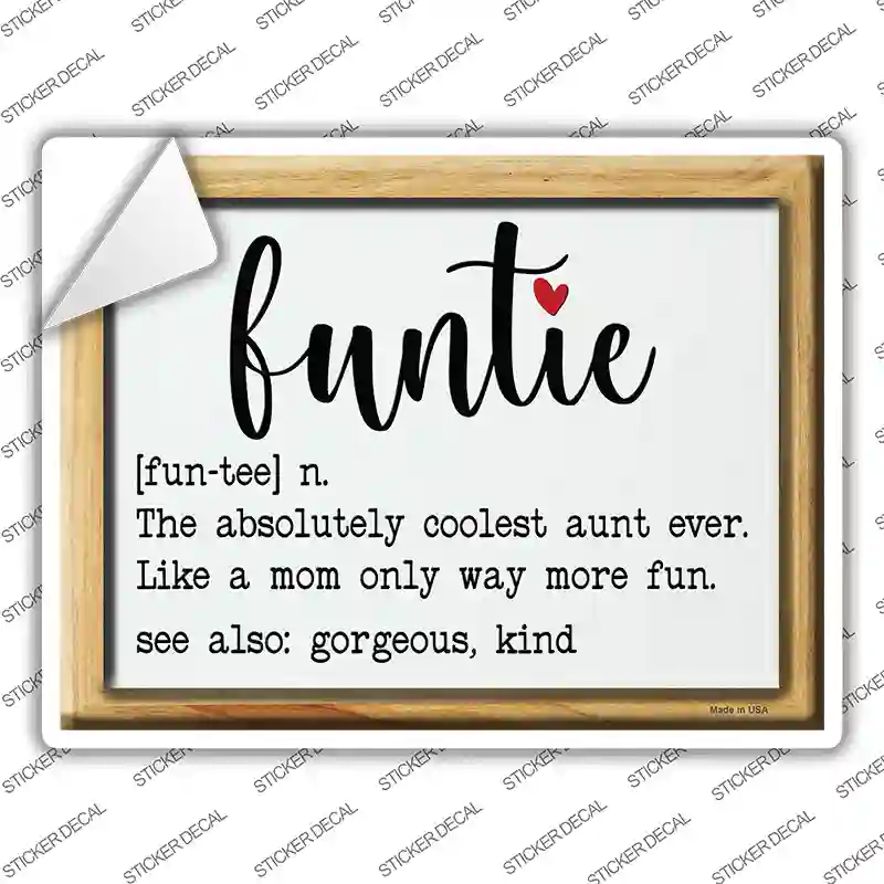 Funtie Definition Novelty Rectangle Sticker Decal