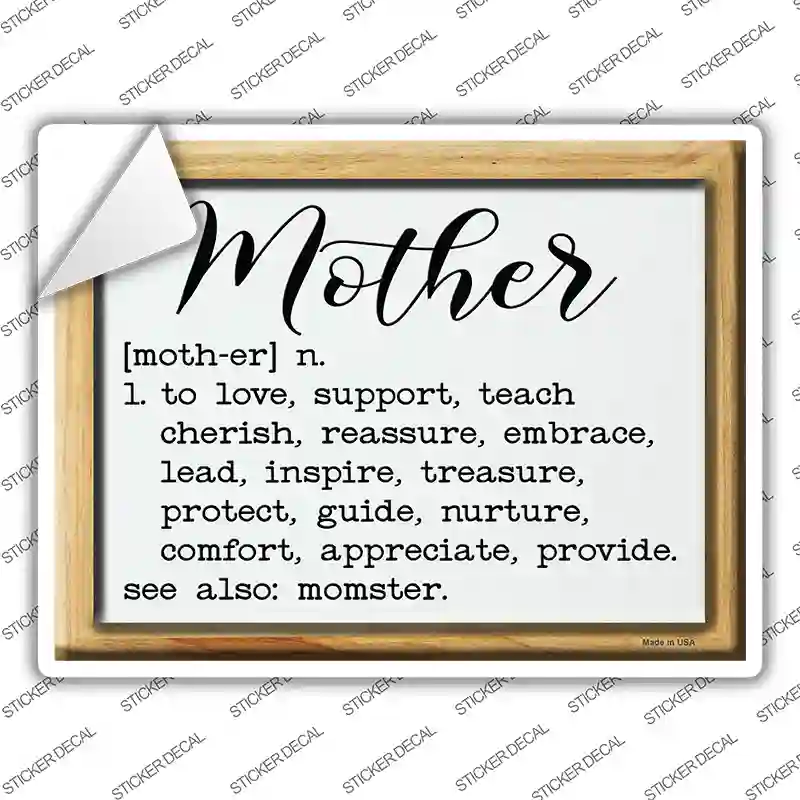 Mother Definition Novelty Rectangle Sticker Decal