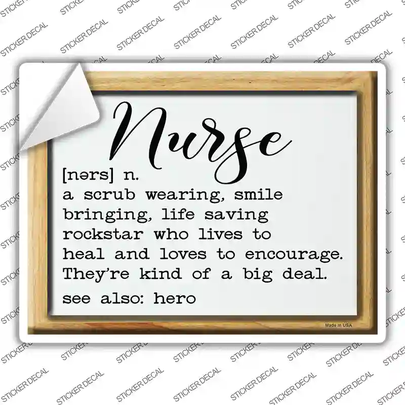 Nurse Definition Novelty Rectangle Sticker Decal