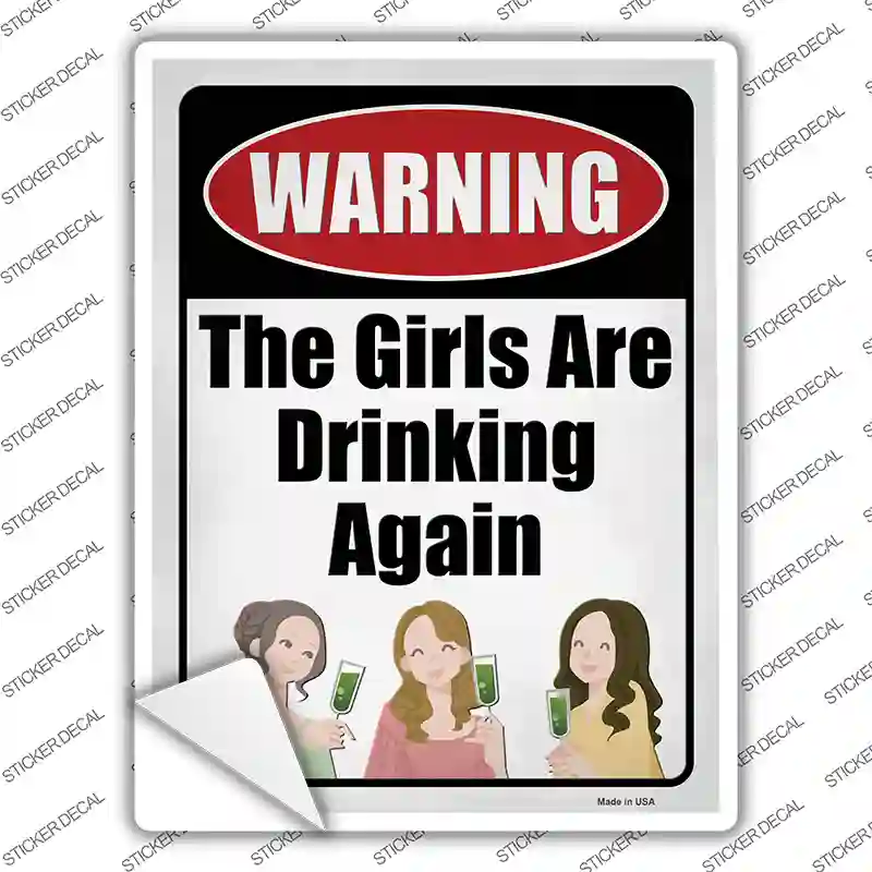 Girls Are Drinking Again Novelty Rectangle Sticker Decal