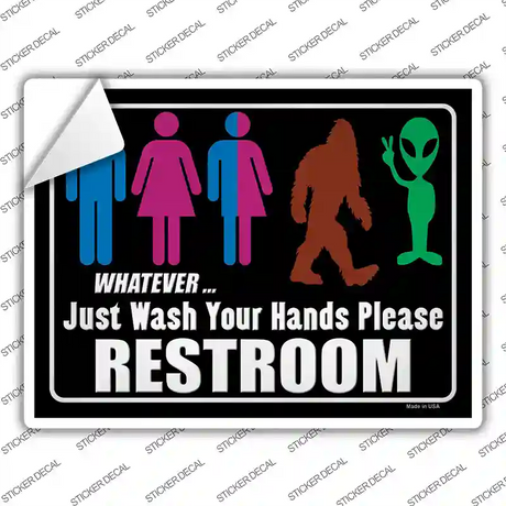 Just Wash Your Hands Please Novelty Rectangle Sticker Decal