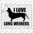 I Love Long Weiners Novelty Rectangle Sticker Decal