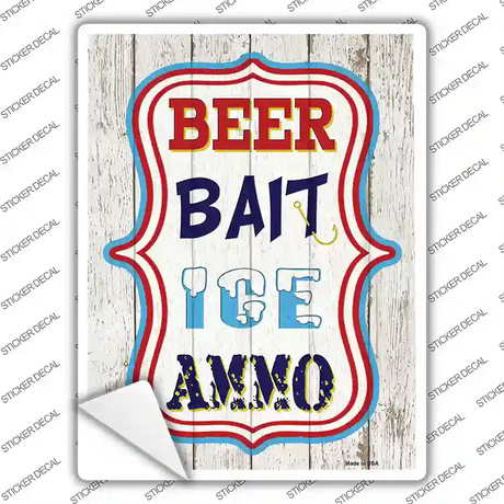 Beer Bait Ice Ammo Novelty Rectangle Sticker Decal