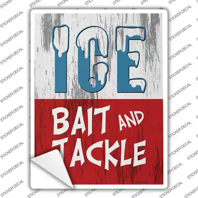 Ice Bait and Tackle Novelty Rectangle Sticker Decal