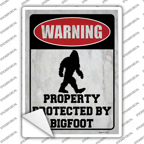 Property Protected by Bigfoot Novelty Rectangle Sticker Decal