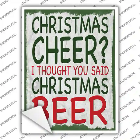 Christmas Beer Novelty Rectangle Sticker Decal