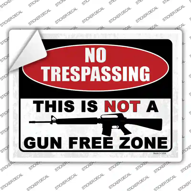 No Trespassing Gun Zone Novelty Rectangular Sticker Decal