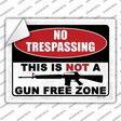 No Trespassing Gun Zone Novelty Rectangular Sticker Decal