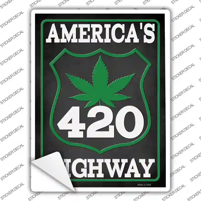420 Americas Highway Novelty Rectangle Sticker Decal