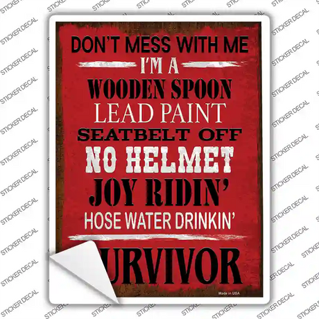 Hose Water Drinkin Survivor Novelty Rectangle Sticker Decal