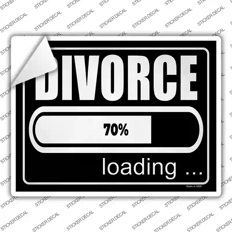 Divorce Loading Novelty Rectangle Sticker Decal