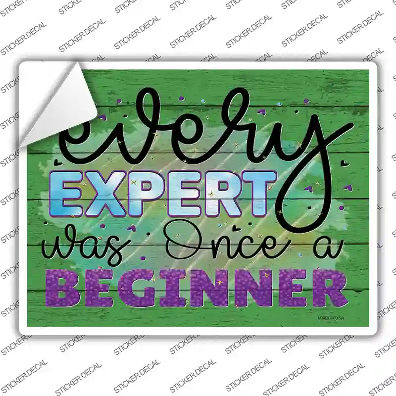 Expert Was Once A Beginner Novelty Rectangle Sticker Decal