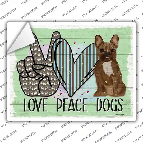 Love Peace Dogs Novelty Rectangle Sticker Decal