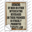 Drinking On Premises Is Prohibited Novelty Rectangle Sticker Decal