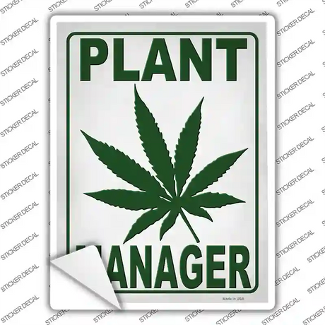 Plant Manager Novelty Rectangle Sticker Decal