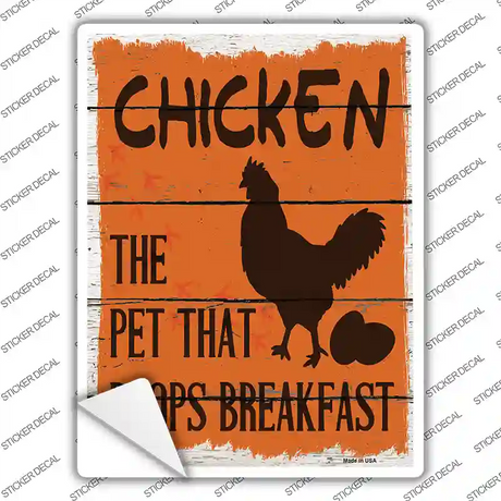 Chicken That Poops Breakfast Novelty Rectangle Sticker Decal