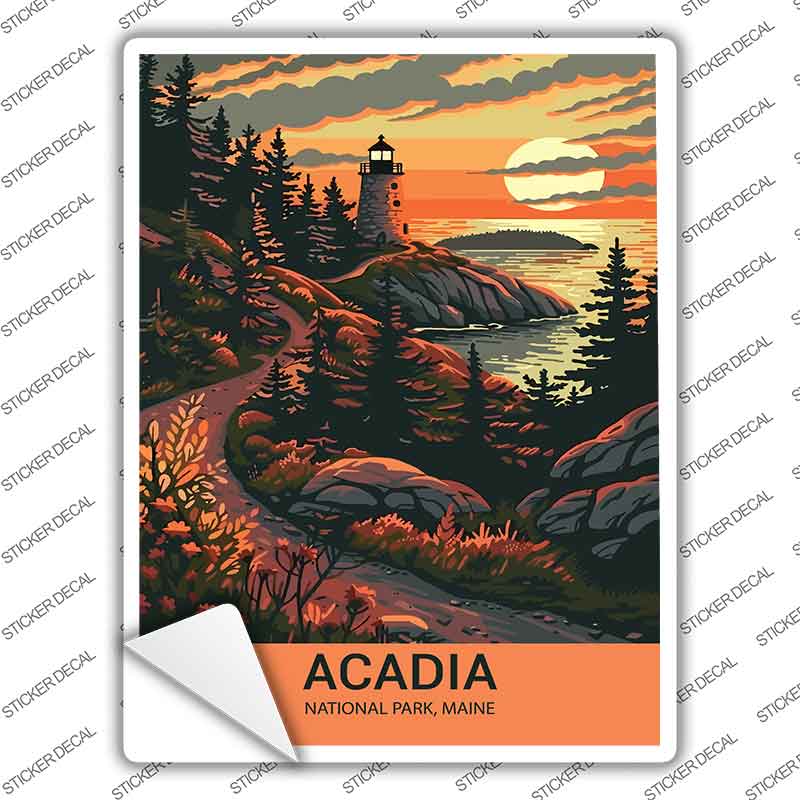 Acadia Maine Novelty Rectangle Sticker Decal P-4483s