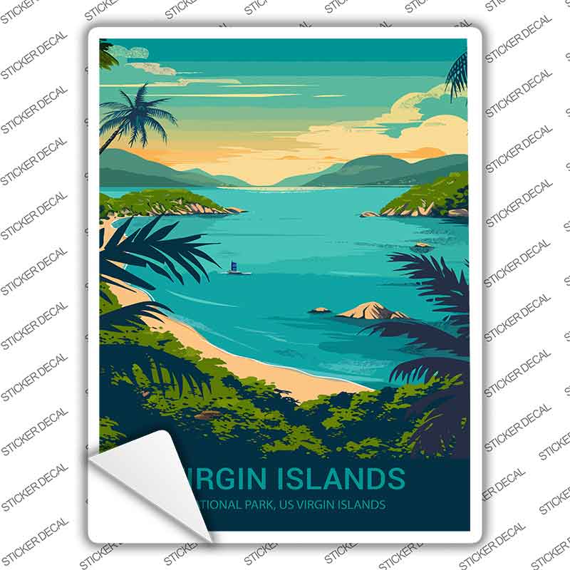 US Virgin Islands Novelty Rectangle Sticker Decal P-4538s