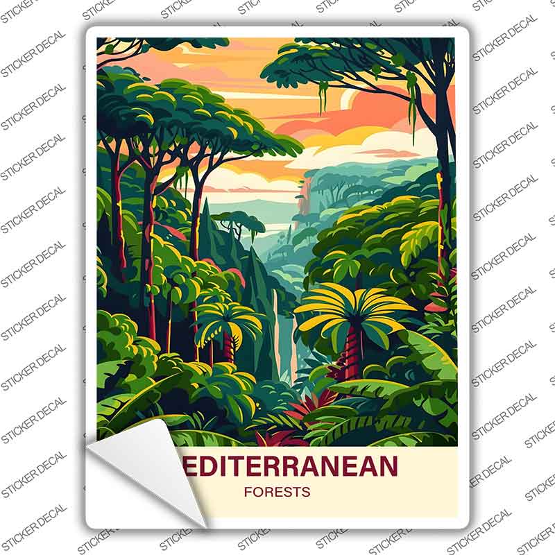 Mediterranean Forests Novelty Rectangle Sticker Decal P-4548s