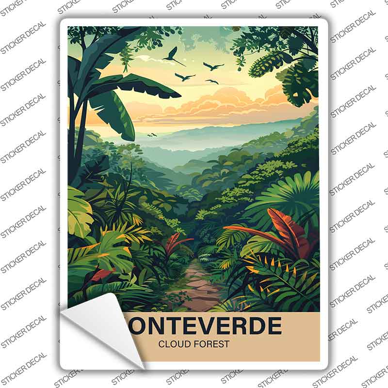 Monteverde Cloud Forest Novelty Rectangle Sticker Decal P-4549s