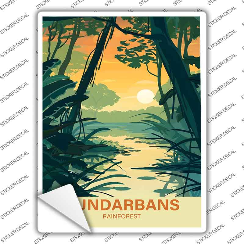 Sundarbans Rainforest Novelty Rectangle Sticker Decal P-4558s
