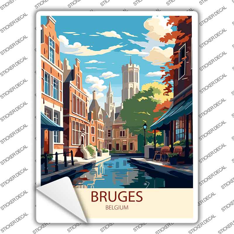 Bruges Belgium Novelty Rectangle Sticker Decal P-4570s