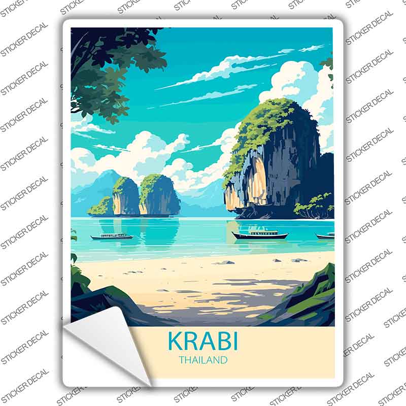 Krabi Thailand Novelty Rectangle Sticker Decal P-4580s