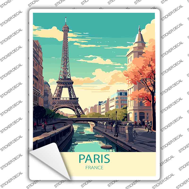 Paris France Novelty Rectangle Sticker Decal P-4589s