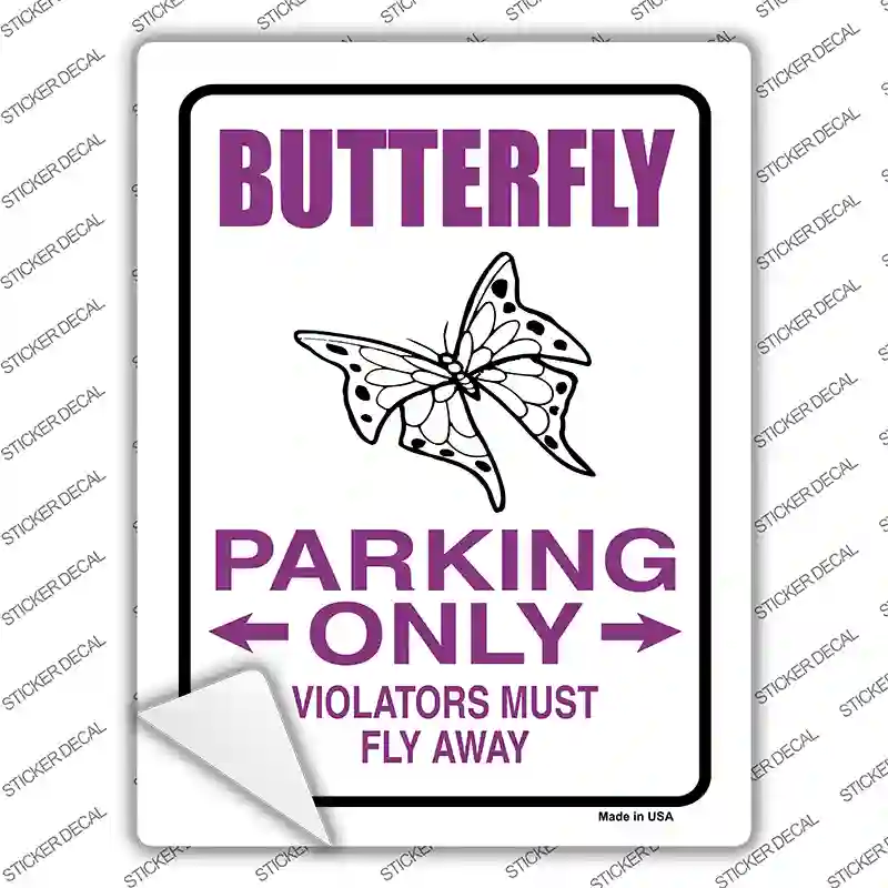Butterfly Only Novelty Rectangle Sticker Decal