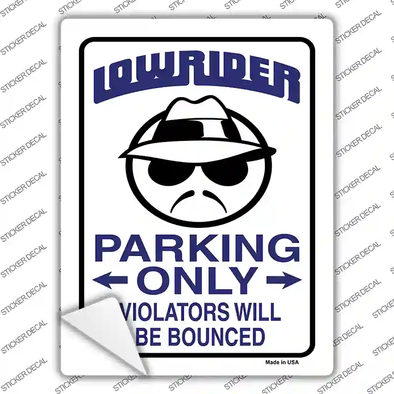 Lower Rider Parking Novelty Rectangle Sticker Decal