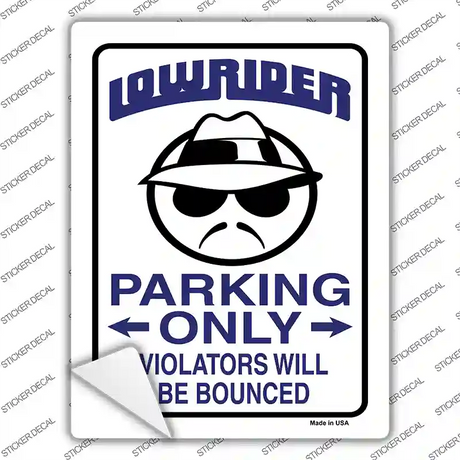 Lower Rider Parking Novelty Rectangle Sticker Decal