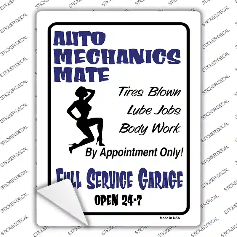Auto Mechanics Mate Novelty Rectangle Sticker Decal