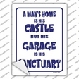 Garage is His Sanctuary Novelty Rectangle Sticker Decal