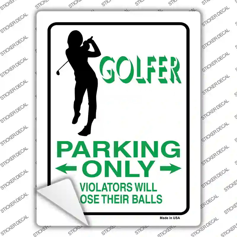 Golfer Only Female Novelty Rectangle Sticker Decal