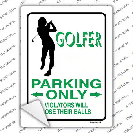 Golfer Only Female Novelty Rectangle Sticker Decal