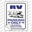 RV Only Novelty Rectangle Sticker Decal