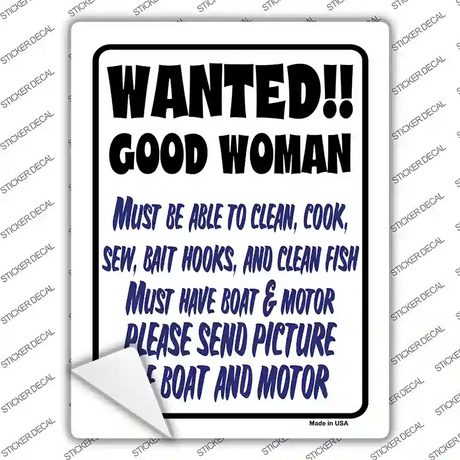 Wanted Good Woman Novelty Rectangle Sticker Decal