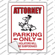 Attorney Parking Novelty Rectangle Sticker Decal