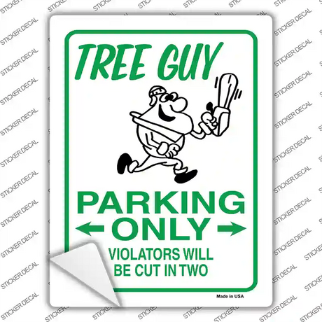 Tree Guy Parking Novelty Rectangle Sticker Decal