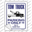 Tow Truck Parking Novelty Rectangle Sticker Decal