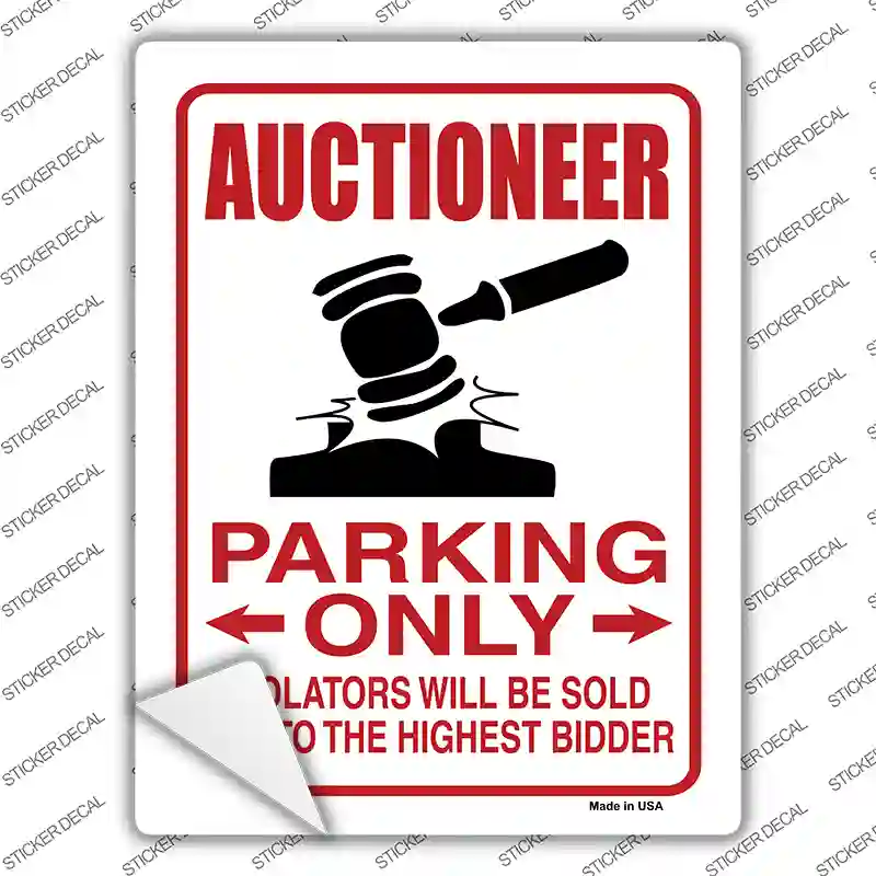 Auctioneer Parking Novelty Rectangle Sticker Decal